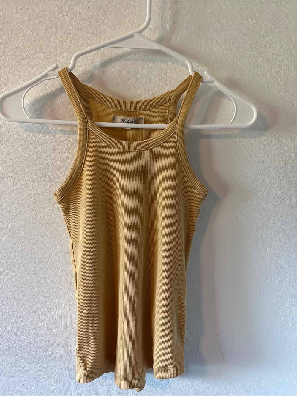 Madewell Ribbed Tank Top in Mustard